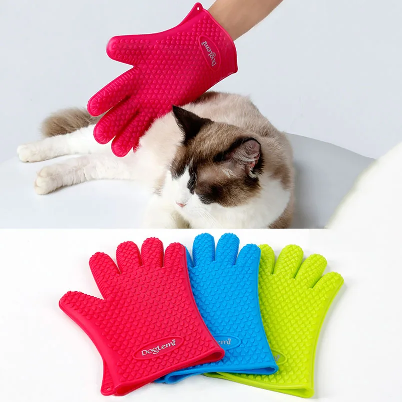 Pet HairGlove Comb Dog Cat Grooming Cleaning Glove Deshedding Right Hand Hair Removal Brush Promote Blood Circulation | Дом и сад