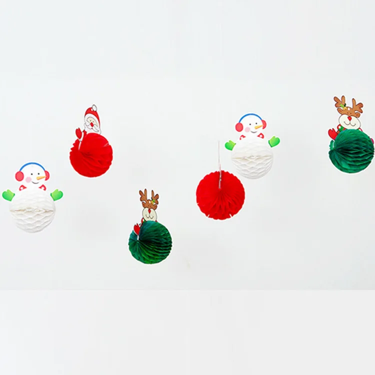 FFS Christmas Decorations Santa Snowman Paper Ball Pull Flowers Holiday Venue Strips Supplies Lanterns | Дом и сад