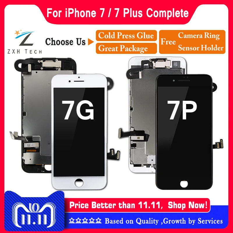 10 шт./лот класс AAA OEM для iPhone 7 LCD plus экран дисплея Замена объектива Pantalla сенсорный