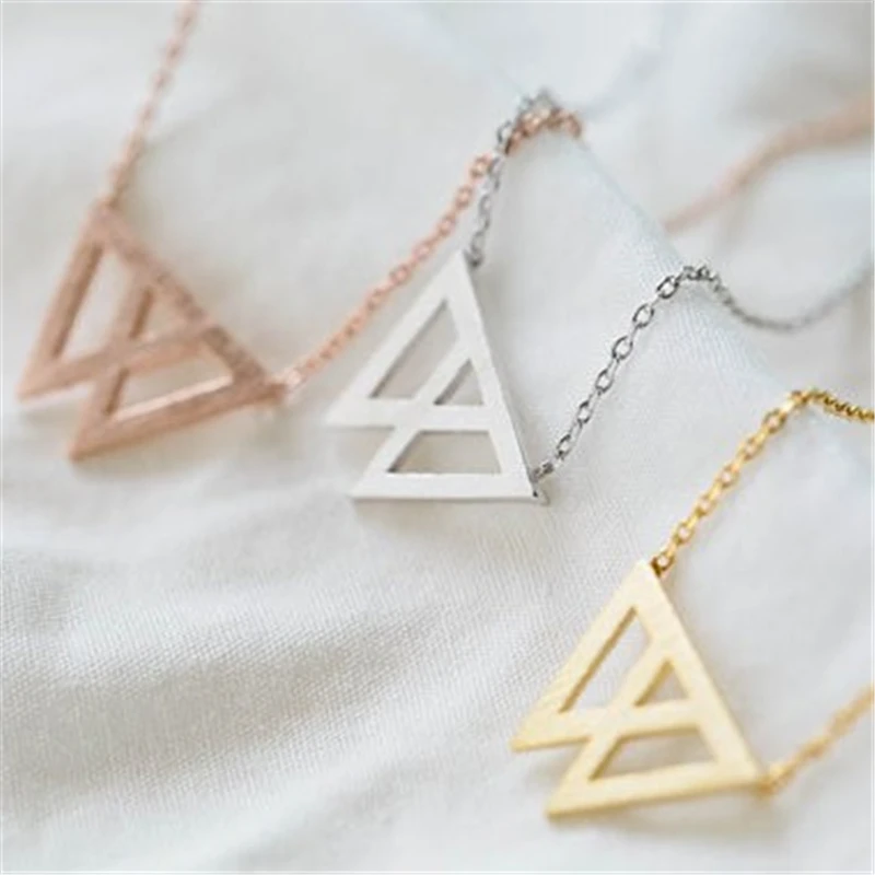 Модная треугольная подвеска как горное ожерелье три цвета на выбор | Украшения и