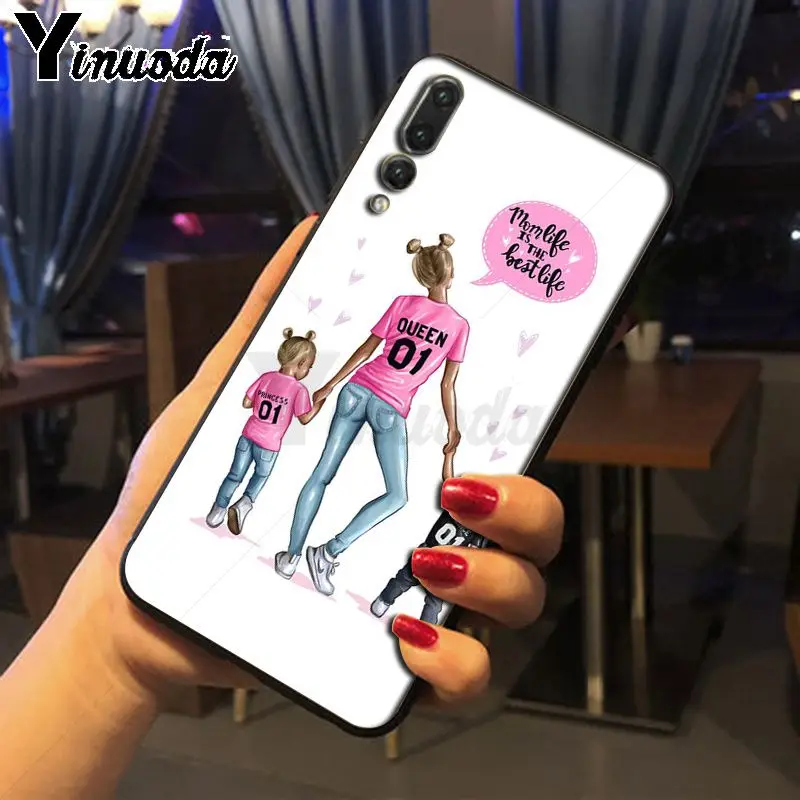 Yinuoda милые чехлы для телефонов мамы и маленькой девочки Huawei P20pro mate10lite p9 p10plus honor 8x 7A