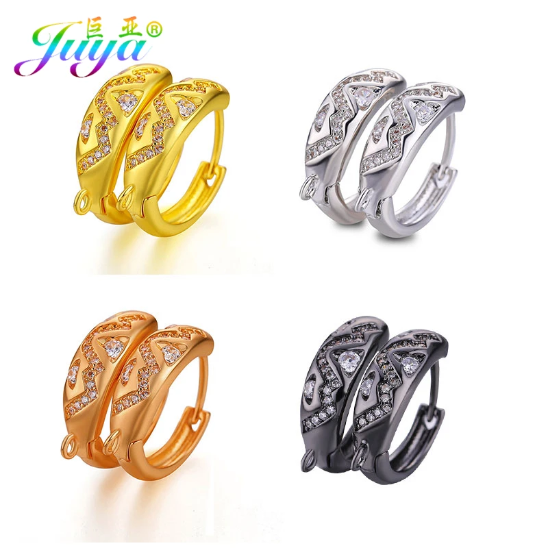 Серьги кольца Juya с микрозакрепкой женские аксессуары для самостоятельного