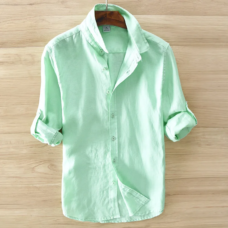 2018 весна осень мужские рубашки Твердые повседневные тонкие с длинным рукавом