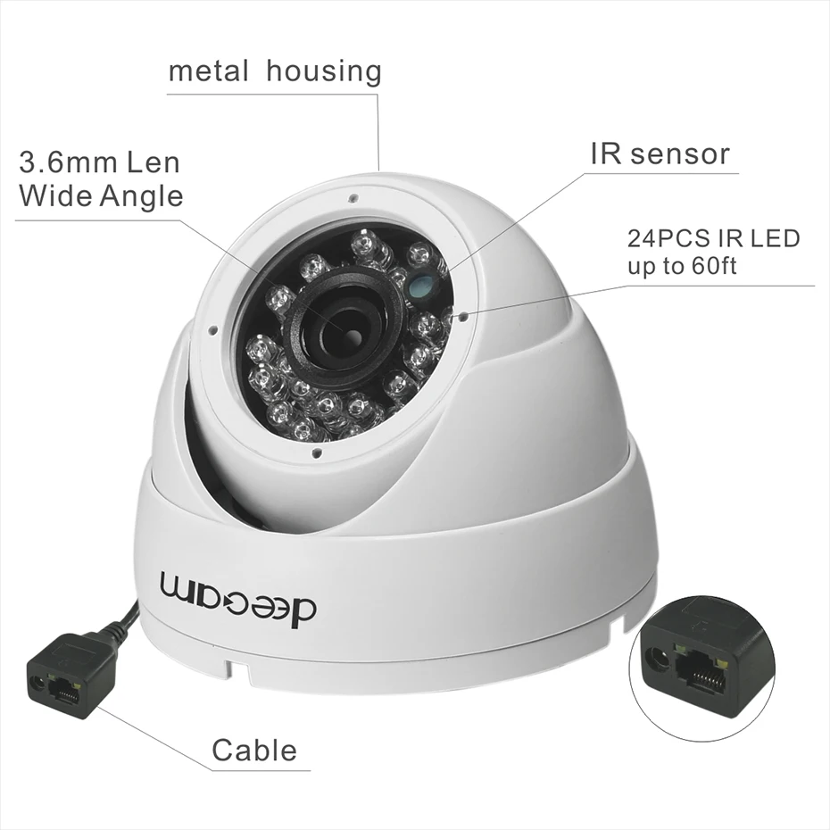 Deecam Купола 4CH 720 P Ip-камера ВИДЕОНАБЛЮДЕНИЯ Камеры Безопасности Системы Сетевой
