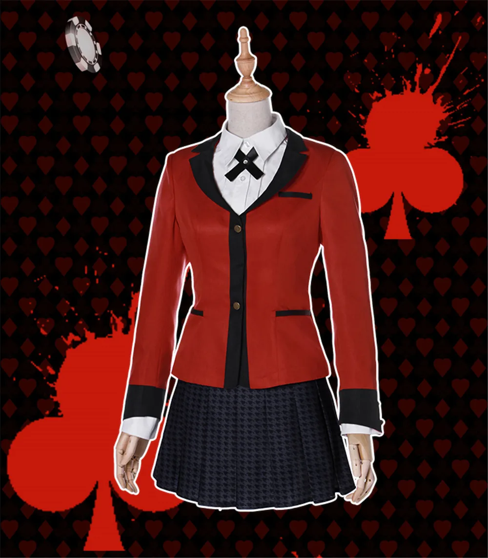 Аниме Kakegurui Yumeko Jabami Косплей костюмы японская школьная униформа для девочек