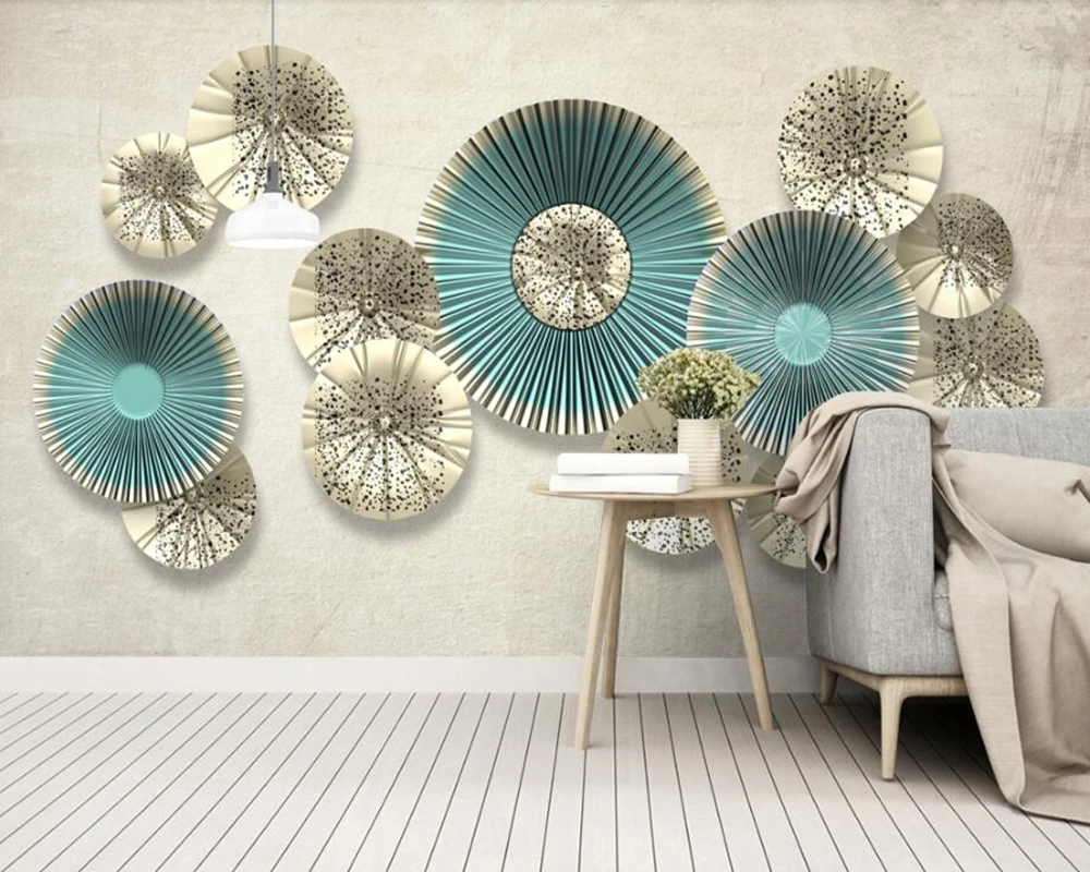 3D Nordic minimalistic round art 3d wallpaper papel de parede living room sofa TV wall bedroom papers home decor murals | Обустройство