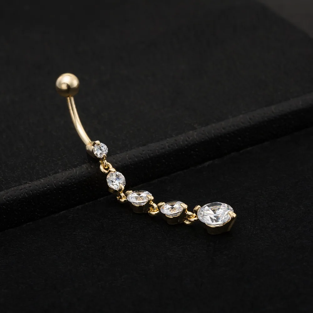 Круглый кристально чистый без аллергии ветка пупка Бар пирсинг Кнопка болтается