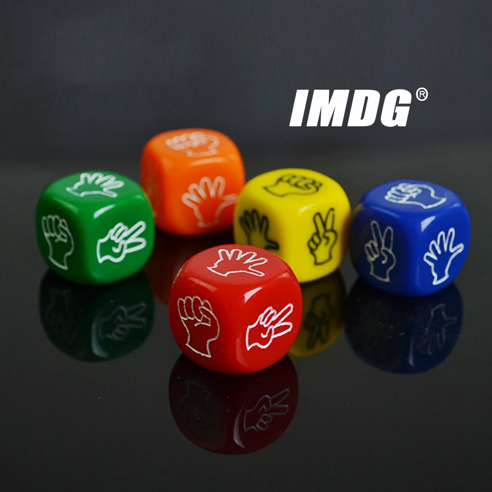 

1pc Multicolor Carving Roshambo Game Dice 20mm High Quality Boutique Rock-Paper-Scissors Dice Round Corner Rock-Scissors-Paper