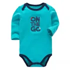 Боди для новорожденных, хлопковое, с длинным рукавом, с принтом, для детей 0-24 месяцев, 1 шт.