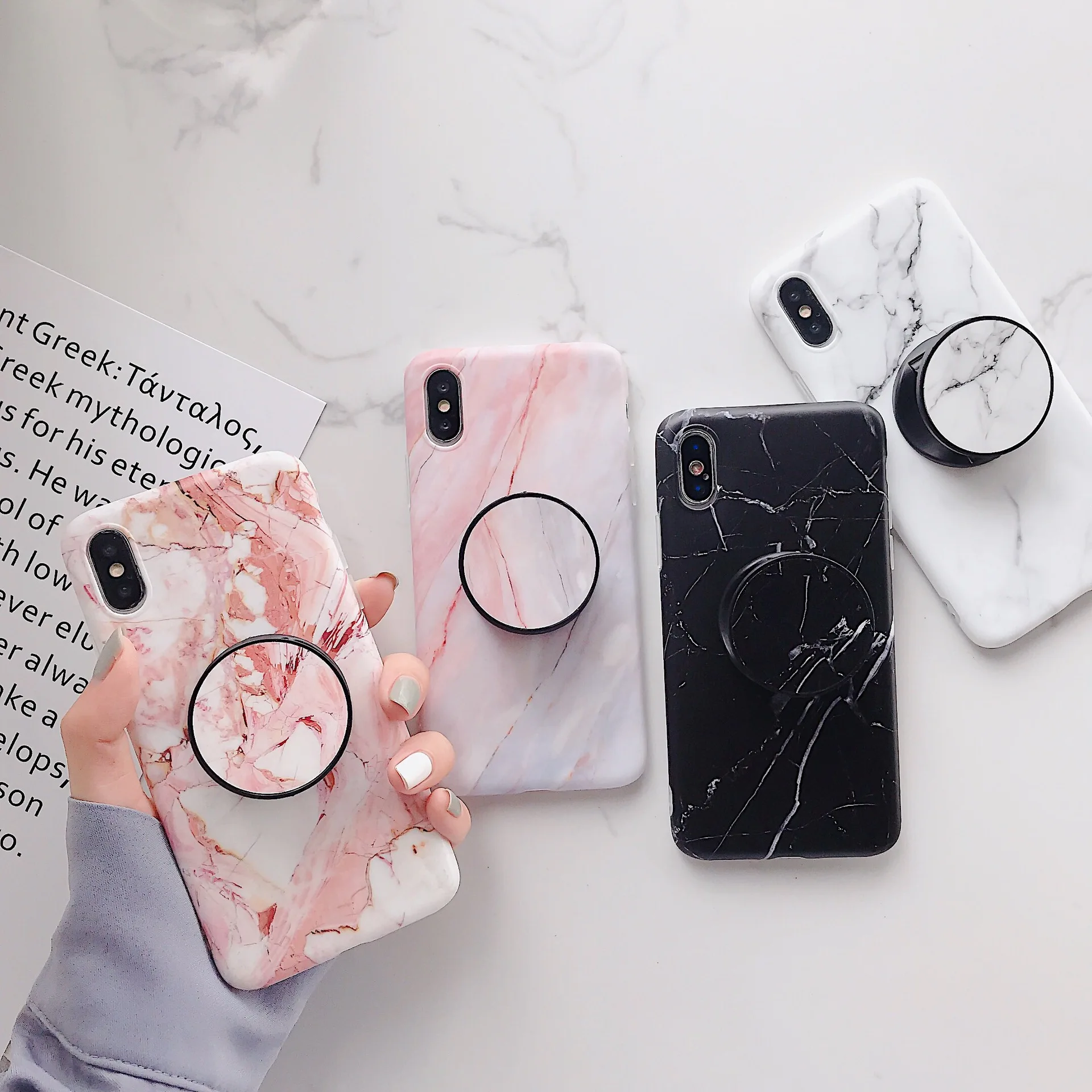 Для Iphone 8 Plus 7 X 6 6S 11 PRO 12 модный захват стенд держатель силиконовый мягкий чехол для