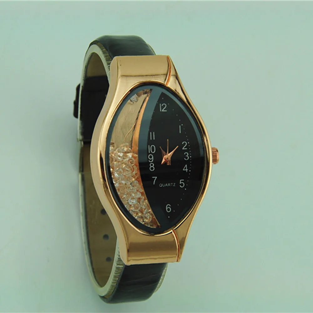 Женские часы Relogio Feminino Semilunar Flow Sand Type Ellipse женские наручные с тонким ремешком и