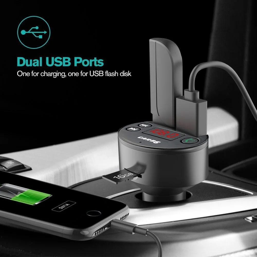 Universal Car Bluetooth FM Transmitter Hand-free MP3 Player USB TF SD Music Playing LCD Display Charger | Мобильные телефоны и