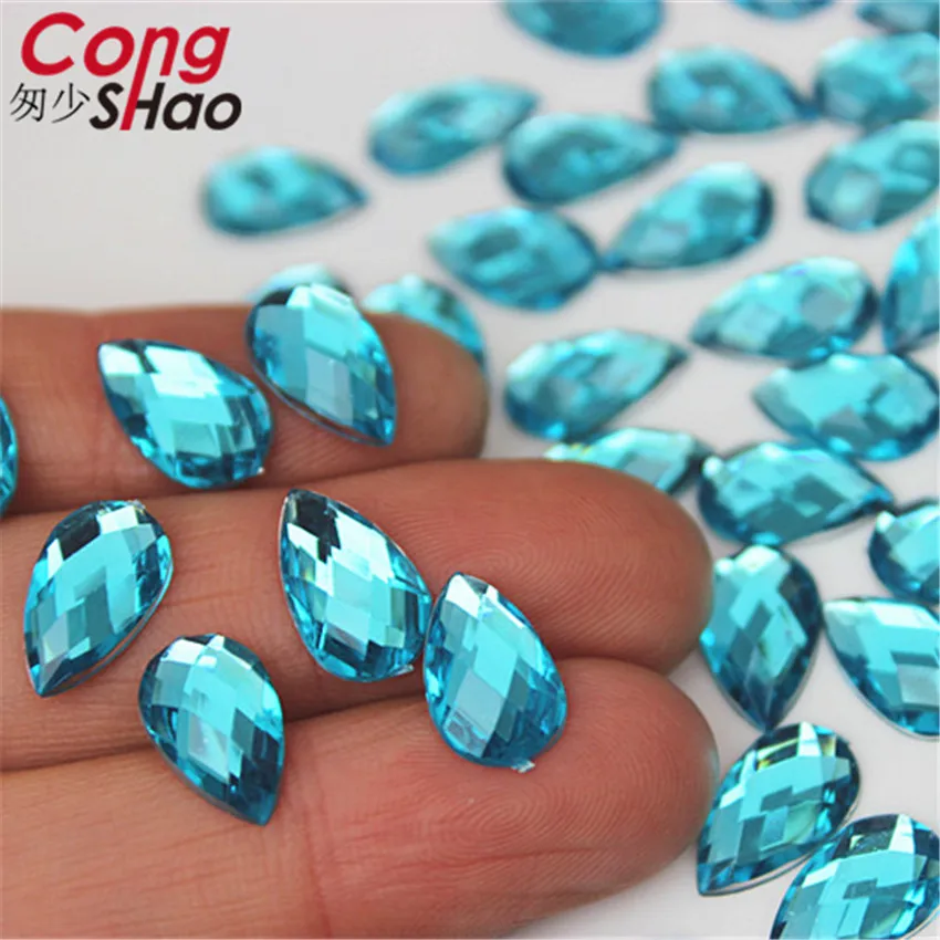 Cong Shao 100 шт 8*13 мм красочные плоские с оборота капли акрил, горный хрусталь и камни костюм Стразы для DIY одежды ремесла WC762