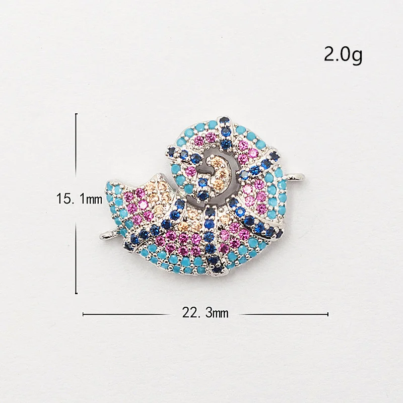 ZSS036 Complete animal charms bracelet jewelry connector accessories for diy bracelet making copper zircon micro pave cz wholesale - Цвет: ZSS036