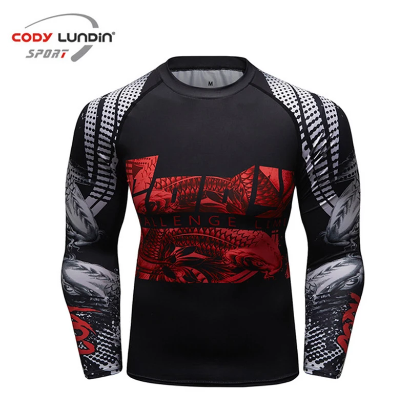 Высокоэластичный боксерский компрессионный трикотаж кикбоксинг MMA Rashguard
