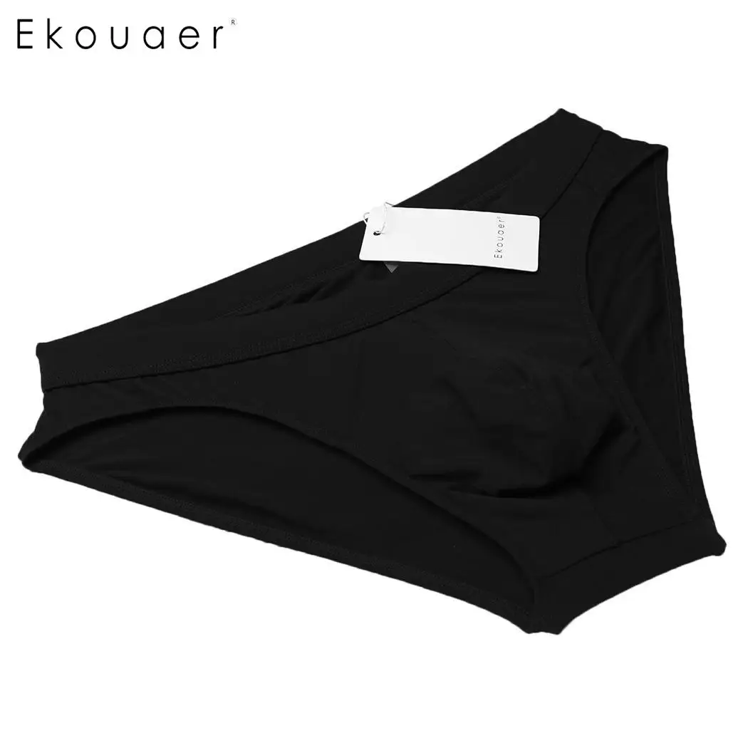Ekouaer 3 шт./лот мужское нижнее белье трусы дышащее Однотонные с низкой талией