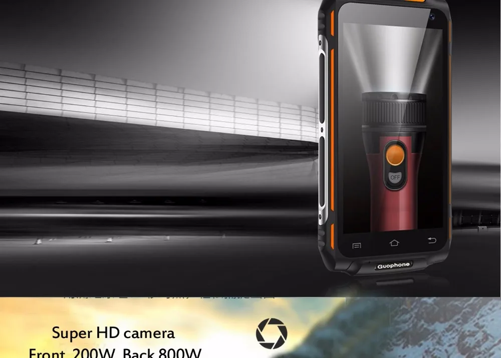 GUOPHONE X2 IP67 водонепроницаемый ударопрочный мобильный телефон 5500 мАч 5," HD MTK6737 четырехъядерный 2 ГБ+ 16 ГБ Android 6,0 8 Мп gps 4G смартфон