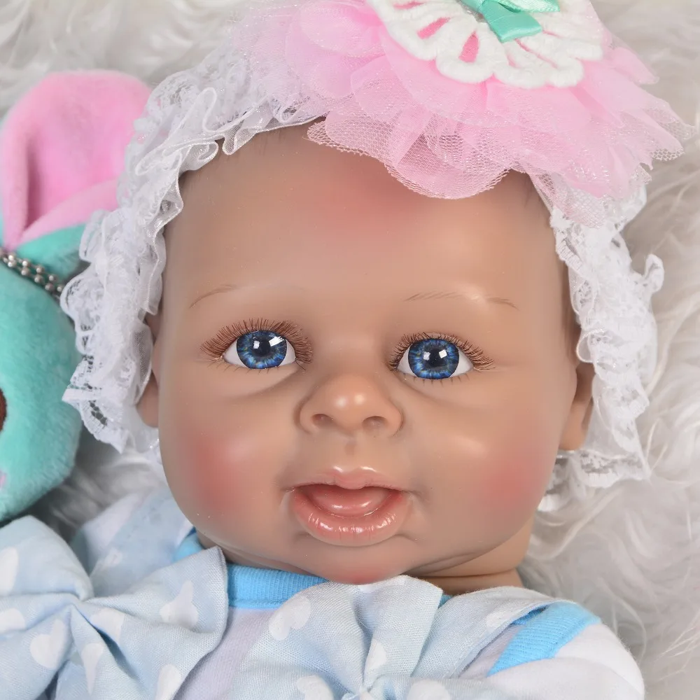 19 Inch Collectible high quality Reborn Baby Doll Full Body Silicone 45 cm Realistic Black Skin Kid Christmas Gifts | Игрушки и хобби