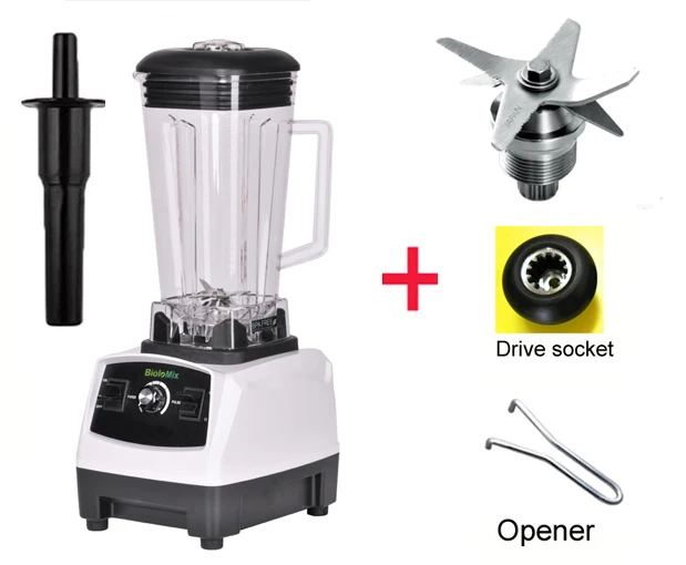 3HP 2200 Вт 2L BPA бесплатно Профессиональный высокомощный блендер, Миксер для еды, соковыжималка, подставка, фруктовый процессор, зеленые смузи - Цвет: WHITE FULL PARTS