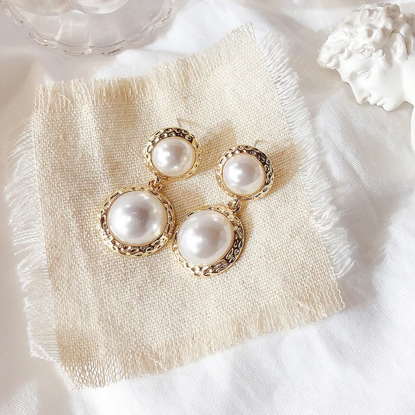 2019 новые корейские большие серьги имитация жемчуга длинные преувеличенные