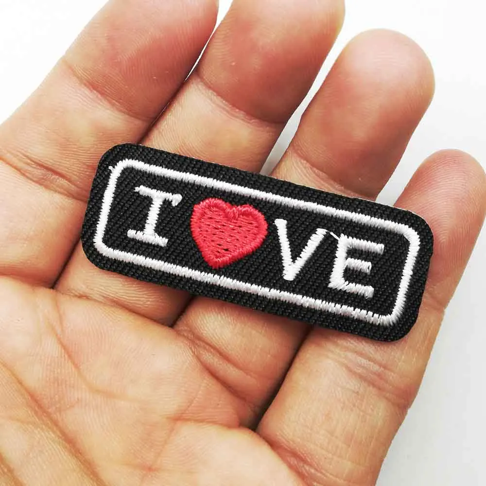 Полностью вышитые надписи Love I love You патчи для одежды с вышивкой утюгом наклейки