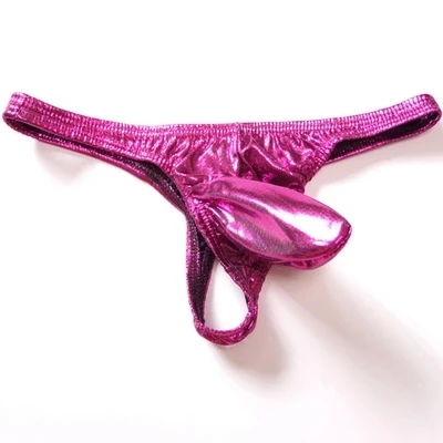 Нижнее белье для геев мужские стринги с металлическим эффектом микро