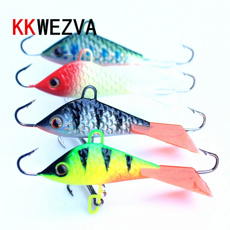 4pcs KKWEZVA, новинка, 4 шт./лот, 52 мм, 7,3 г, ледяной джиг, приманка для рыбалки, зимняя ледяная рыбалка, жесткая приманка, рыболовные снасти, искусственная приманка - Цвет: 4pcs