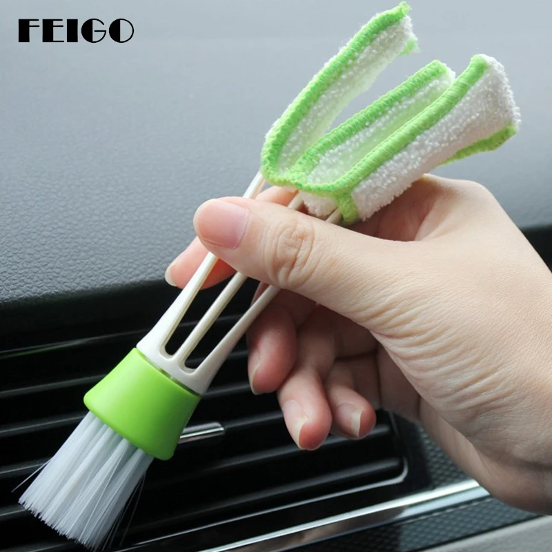 

FEIGO Multipurpose Microfiber Double Head Cleaning Brush Car Air Conditioning Outlet Window Clean Keyboard Dusting Cleaning F822
