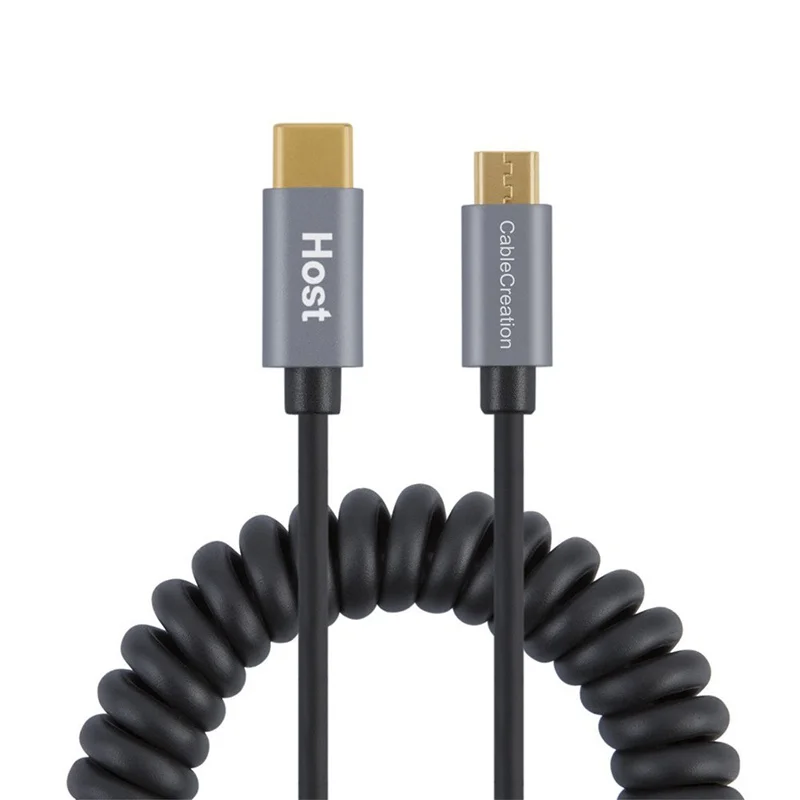 5ft-Coiled-kGold Кабель USB C к Micro USB, спиральный кабель usb type C к Micro B OTG, совместимые устройства Pixel XL 2, type C и Micro-B - Цвет: 5ft-Coiled-kGold