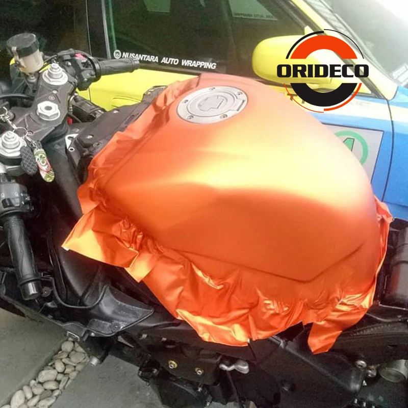 Виниловая пленка для автомобиля матовая оранжевая металлическая премиум-класса