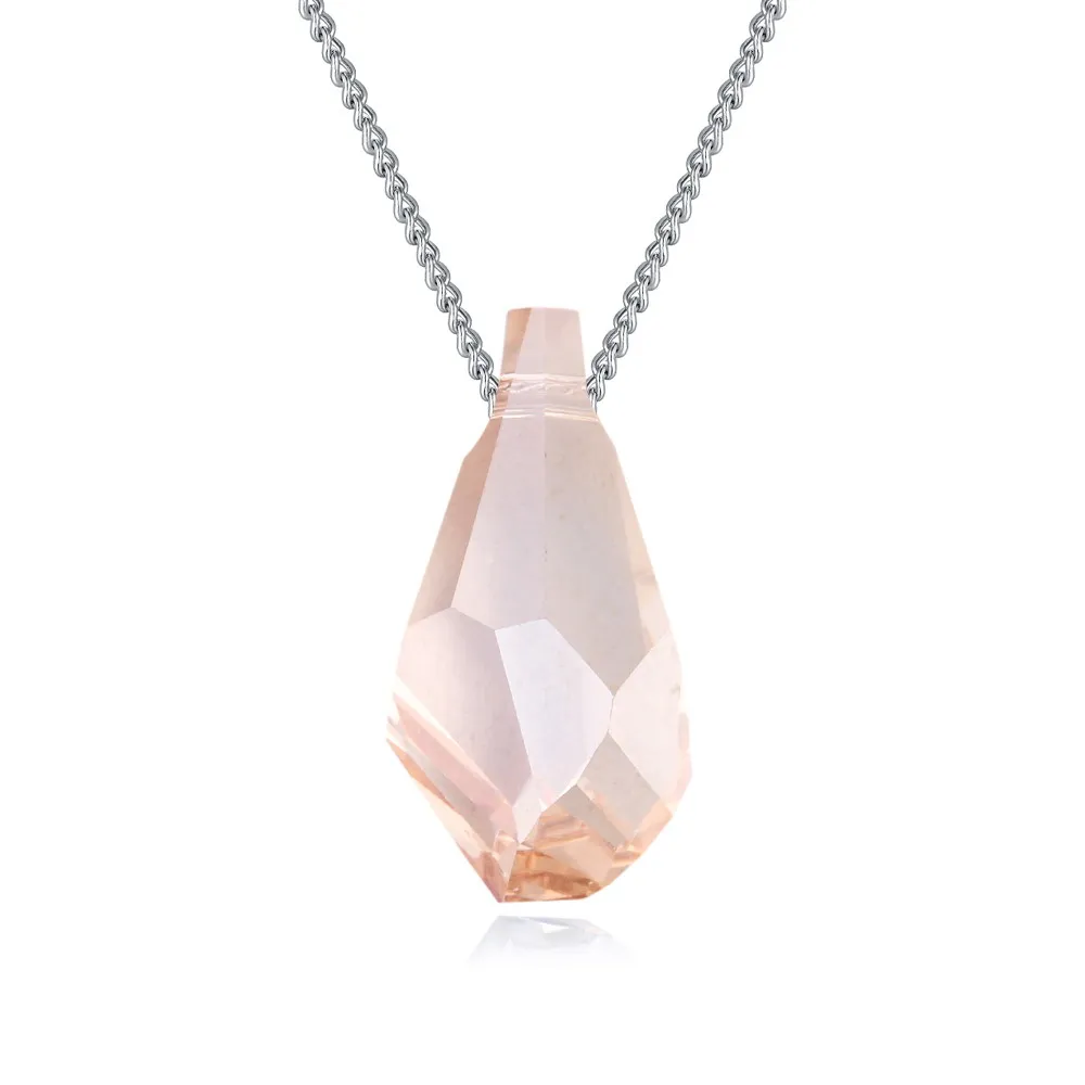 

ANNGILL Fashion Choker Women Necklace Jewelry Water Drop Crystal From Swarovski Pendant Necklace Silver Color Chain Colar 2018