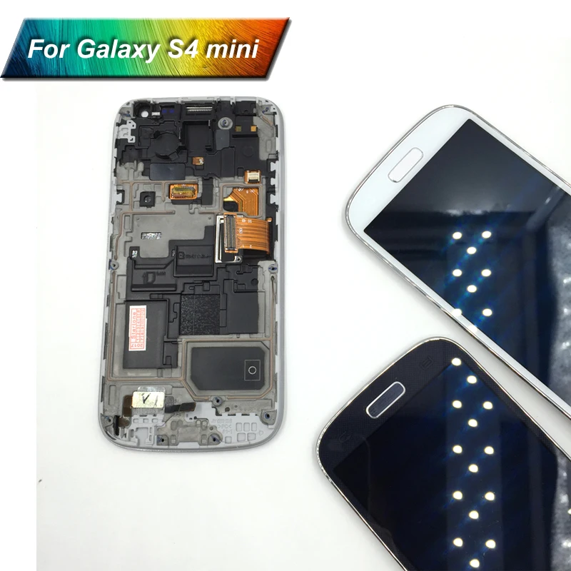 Для Samsung Galaxy S4 Mini i9190 i9195 ЖК дисплей сенсорный экран дигитайзер сборка с рамкой