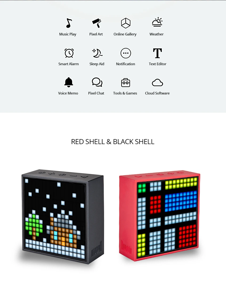 Divoom Timebox Evo Pixel Art Bluetooth динамик портативный беспроводной динамик светодиодный экран Будильник с приложением для IOS Android системы