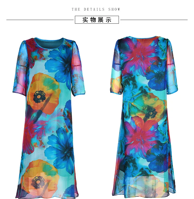 P93HT131 Новая мода весна и лето женская одежда плюс размер свободный принт средней