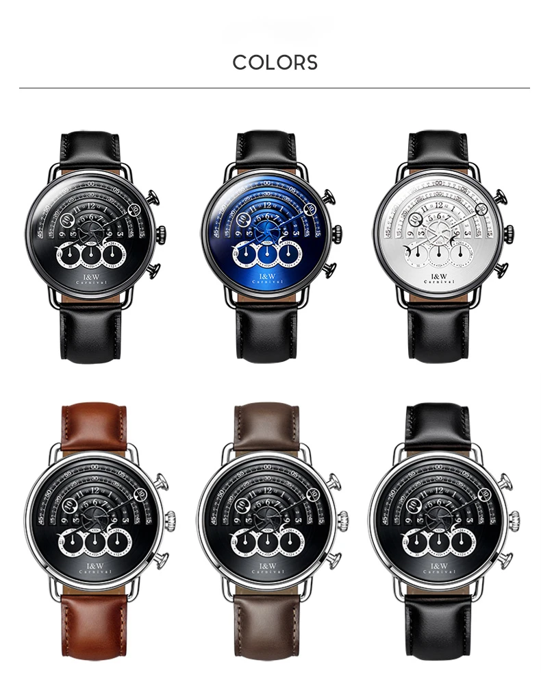 Карнавальный IW Horloges Mannen Военный Спортивный Топ креативные кварцевые секундомер часы хронограф индивидуальные часы мужские сапфировые relogio