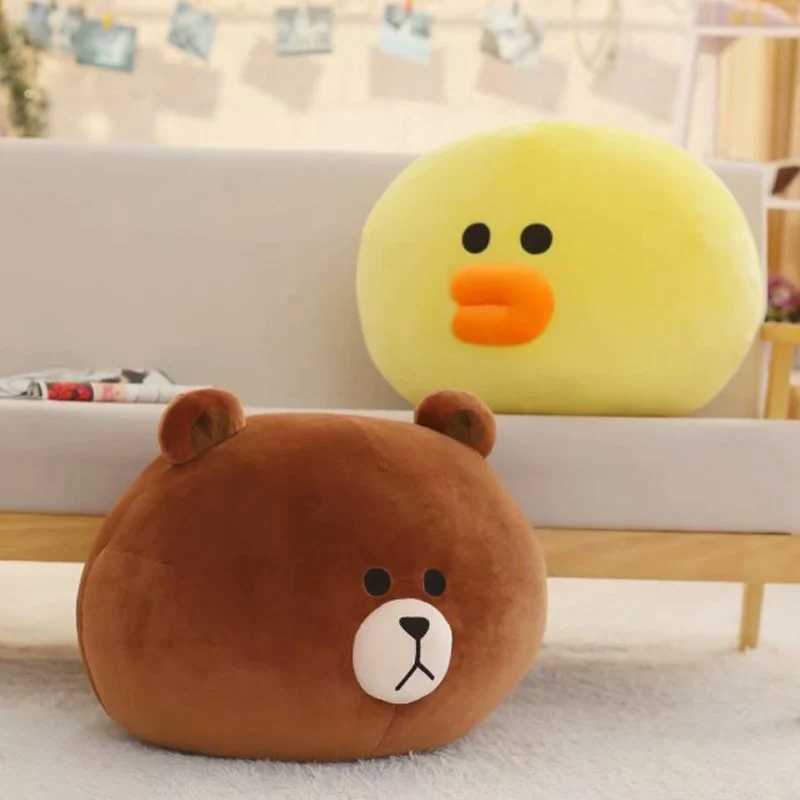 couple Коричневый медведь цыпленок Салли плюшевая игрушка-подушка Милая аниме декоративная подушка мягкий диван украшение кавайный подарок для девушки - Цвет: couple