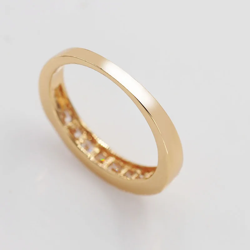 MGFam маленькие квадратные кольца для женщин повседневная одежда CZ 18 k G P золотого