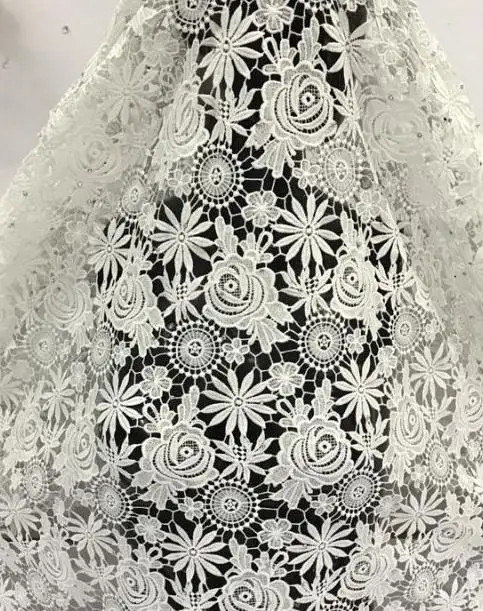 Белый шнур 5 ярдов/партия кружевной ткань высокого качества белый для шитья