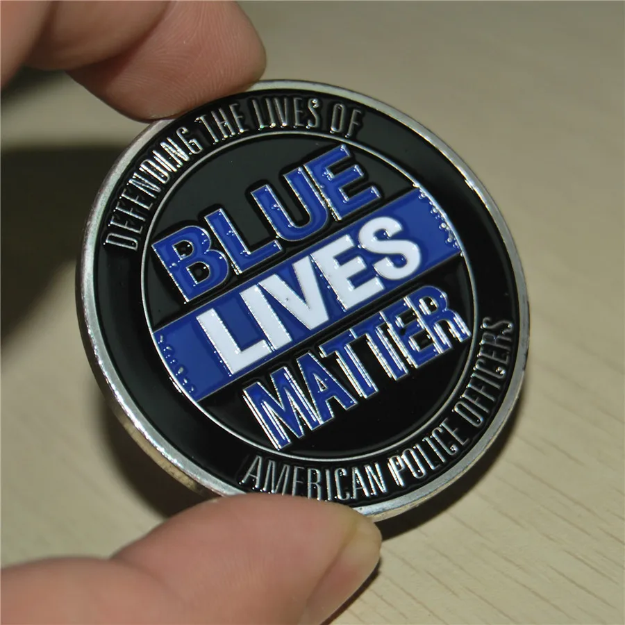

1pcs Blue Lives Matter Defending of American Police Officers Challenge Coin