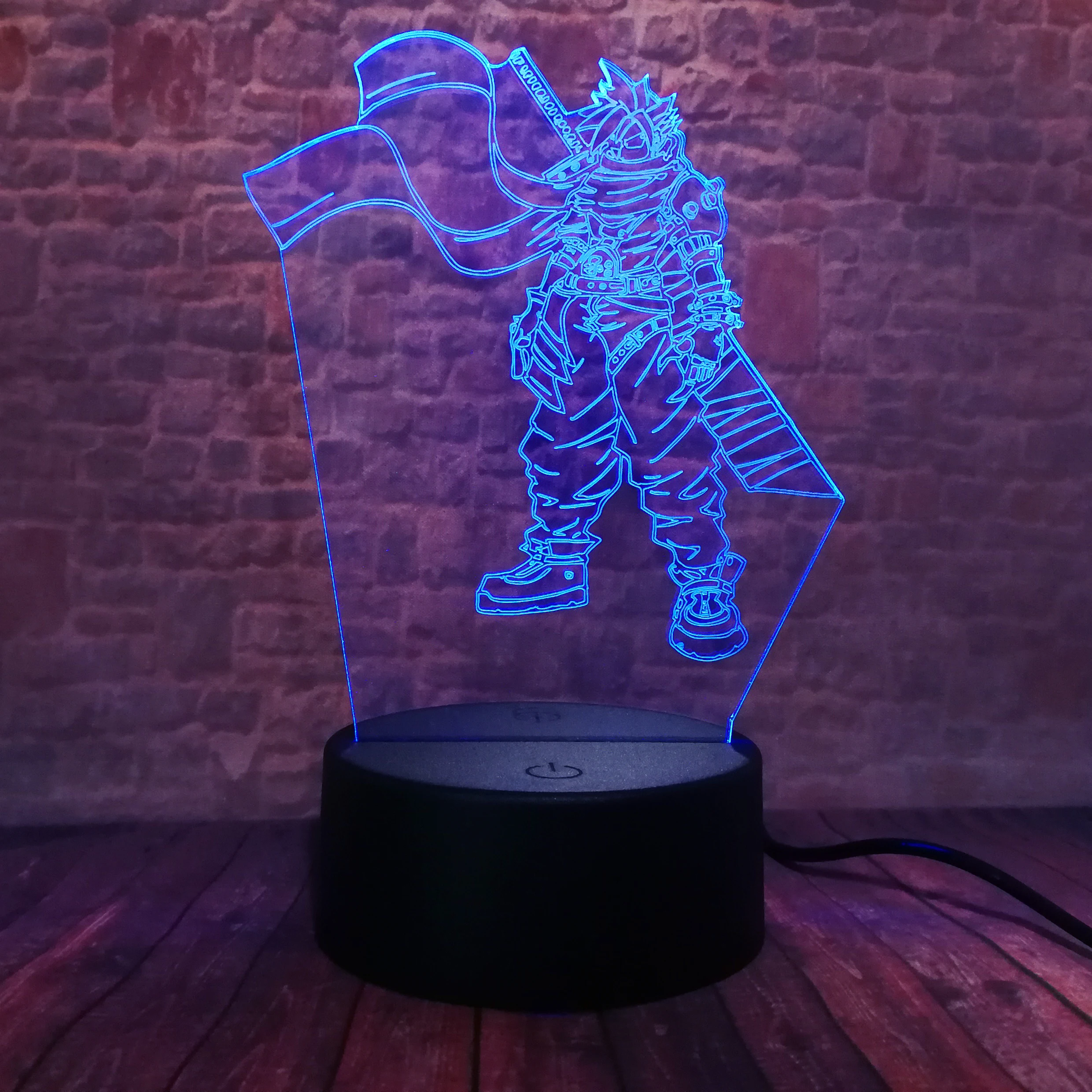 Японское аниме Наруто 3D Momochi Zabuza Kirigakure no Kijin экшн-фигурка LED RGB 7 цветов подарки для