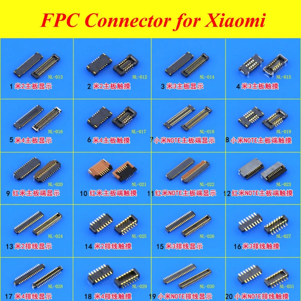 1 шт. ЖК-дисплей/сенсорный FPC Разъем для Xiaomi Mi 4 Mi4 Mi2 Mi3 note Redmi Note Logic на материнской