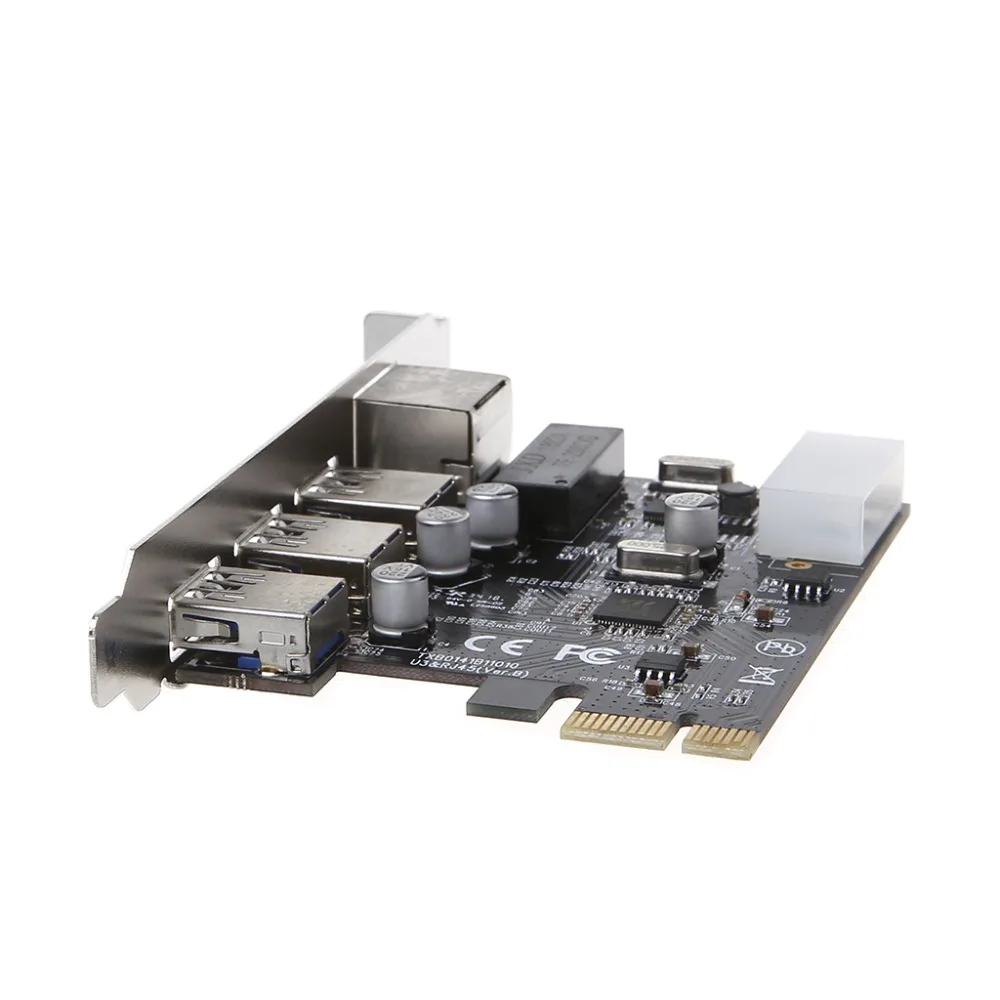Сетевая карта 1000M Gigabit Ethernet контроллер PCI E Multi I/O USB3.0 3 порта|Сетевые карты| |