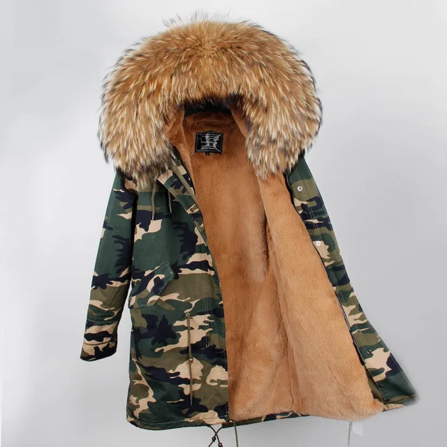 color 10 Мех любовь женщин Army Green Большой изделие из меха енота куртка с капюшоном парки верхняя одежда длинные съемной подкладкой зимняя куртка фирменный стиль - Цвет: color 10