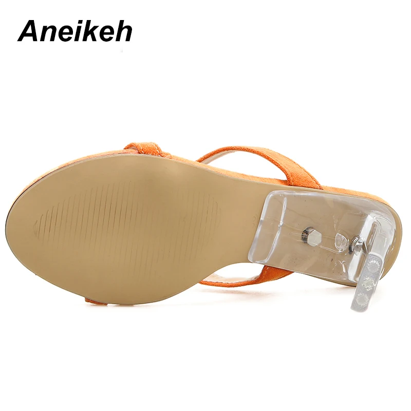 Aneikeh2019 новые летние женские тапочки модные повседневные замшевые однотонные туфли с открытым носком на квадратном каблуке с кристаллами