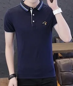 Navy Eden Park Homme, Мужская рубашка поло, Brank, с коротким рукавом, рубашка, повседневная, хлопок, не скатывается, мужские рубашки, большой размер, M-4XL; YA209 - Цвет: Navy