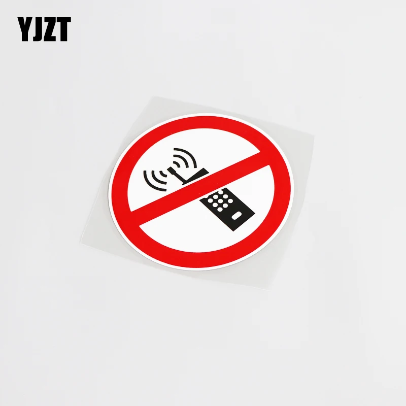 

YJZT 11.5CM*11.5CM High-quality Warning Mark Prohibit Call Cell Phone Car Sticker Decal PVC Graphical 13-0213