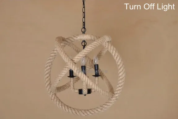 Винтажные лампы в стиле лофт на пеньковой веревке основа e14 Классическая Ретро