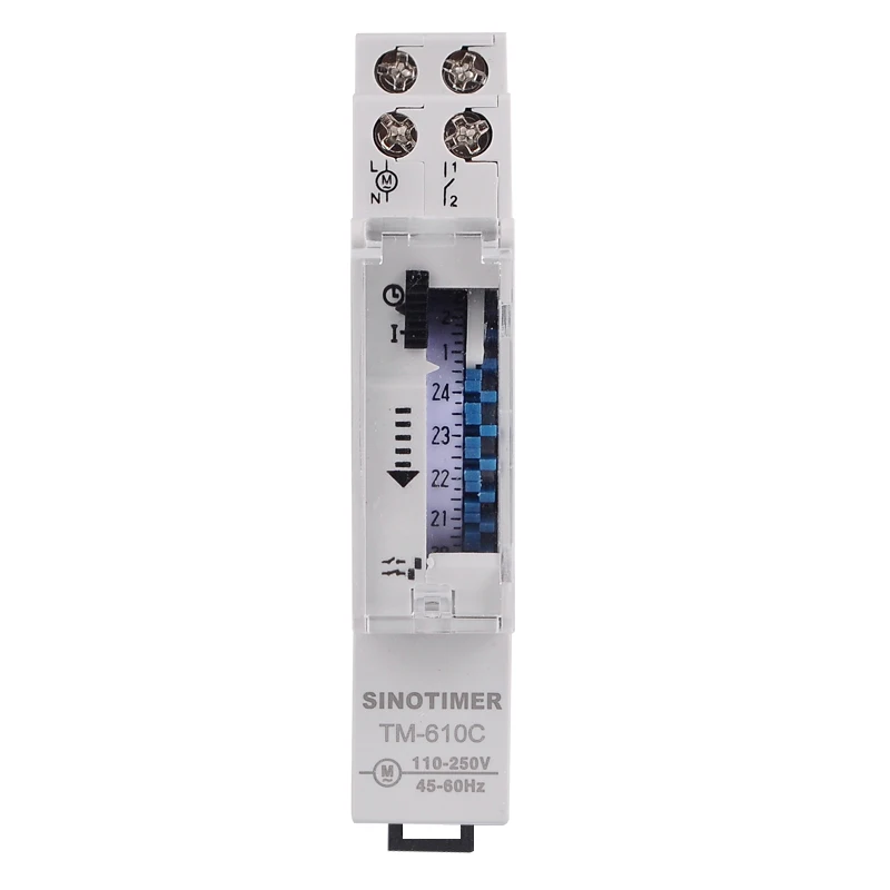 TM610C without light TM610L 110 В 220 в переменный ток 15 минут интервал 24 часа аналоговый таймер на din-рейку установка медицинский таймер переключатель - Цвет: TM610C without light