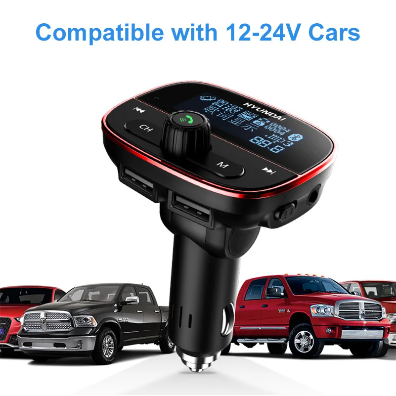 Автомобильный комплект громкой связи, fm-передатчик, модулятор, Aux Ouput Bluetooth 4,2, Автомобильный MP3-плеер 5V3. 4A, двойное зарядное устройство USB, поддержка TF карты, u-диск