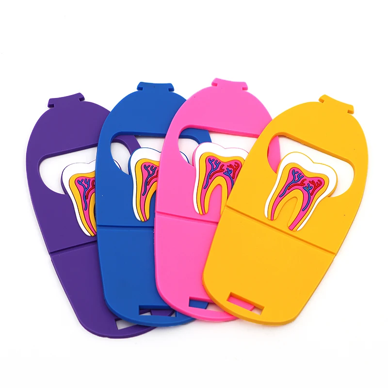 4pcs Cute Dental Card Holder Colorful Rubber Storage Stand for Dental Clinic Name Card Holders Dentist Card Display Dentist Gift